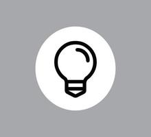una lampadina da disegno a tratteggio con uno sfondo monocromatico vettore
