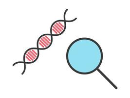 icona piana di ricerca genetica. segno colorato dalla collezione di resistenza agli antibiotici. vettore