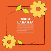 maio laranja campagna contro la violenza ricerca sui bambini 18 maggio scritta in portoghese vettore