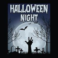 notte di halloween - disegno della maglietta di citazioni di halloween, grafica vettoriale