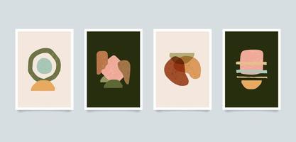 illustrazioni astratte minimaliste estetiche moderne. collezione di poster d'arte con decorazioni da parete in composizione contemporanea. vettore