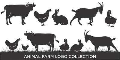 ispirazione per il logo del set di icone degli animali da fattoria. design piatto. concetto di illustrazione vettoriale