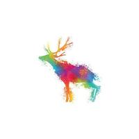 colorato cervo animale illustrazione arte vettoriale parete stampa artistica stampa camicia