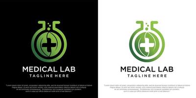 illustrazione dell'icona del vettore di progettazione del logo della natura del laboratorio medico