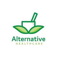 logo di medicina alternativa naturale vettore