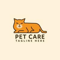 design del logo per la cura del gatto vettore