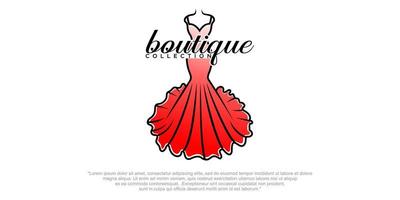 disegno dell'illustrazione del modello di vettore del logo della boutique dell'abito da sposa