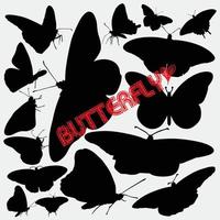 sagoma disegnata a mano di icone vettoriali farfalla