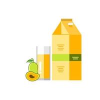 illustrazione di confezionamento del succo di frutta di mango vettore