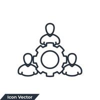 illustrazione vettoriale del logo dell'icona del lavoro di squadra. modello di simbolo di collaborazione aziendale per la raccolta di grafica e web design