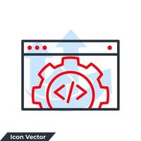 illustrazione vettoriale del logo dell'icona di sviluppo. modello di simbolo del software per la raccolta di grafica e web design
