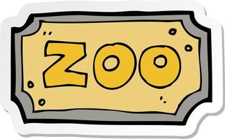 adesivo di un cartone animato zoo segno vettore