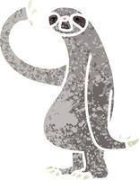 eccentrico bradipo del fumetto in stile illustrazione retrò vettore