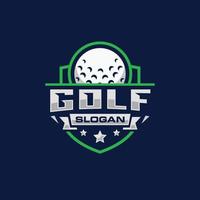 illustrazione vettoriale di design del logo dell'emblema del golf