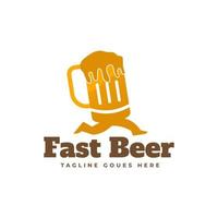 design dell'icona del logo di consegna veloce della birra. illustrazione vettoriale