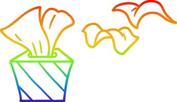 arcobaleno gradiente linea disegno cartone animato scatola di tessuti vettore