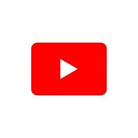 logo di YouTube in colore rosso per il pulsante di riproduzione vettore