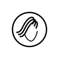 icona di acconciatura. logo del salone di bellezza. cura dei capelli, acconciatura e shampoo. silhouette faccia ragazza - illustrazione vettoriale isolare