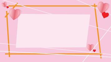 biglietto rosa a forma di cuore con spazio per cancellare il messaggio di saluto. vettore