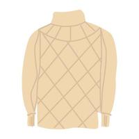 maglione beige con strisce su fondo bianco isolato vettore