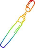 penna per cartoni animati con disegno a tratteggio sfumato arcobaleno vettore