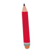 matita rossa per la scuola icona isolata su sfondo bianco, illustrazione vettoriale. vettore