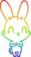 arcobaleno gradiente di disegno coniglio simpatico cartone animato vettore