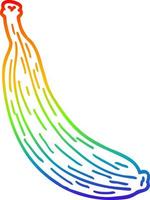 banana gialla del fumetto del disegno della linea del gradiente dell'arcobaleno vettore