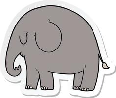 adesivo di un elefante cartone animato vettore