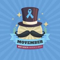 sfondo blu movember vettore