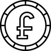 icona della linea di moneta sterlina vettore