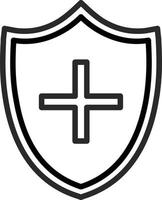 icona della linea di protezione medica vettore