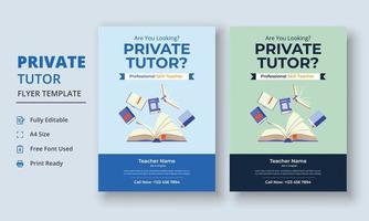 modello di volantino per tutor privato, volantino per lezioni a casa, modello di volantino per tutor online, modello per poster del corso, volantino per l'istruzione vettore