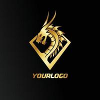 vettore di lusso drago logo oro