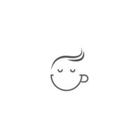logo del caffè. icona moderna simbolo monocromatico mono-linea minimalismo logo vettoriale per caffetteria.