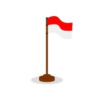 bandiera dell'indonesia, vettore del nastro della bandiera dell'indonesia, bandiere rosse e bianche dell'indonesia