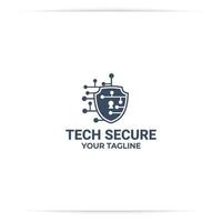scudo tecnologia logo design vettore, dati, digitale, sicuro, difesa vettore