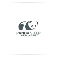 logo design panda sonno vettore