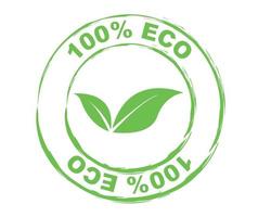 logo eco con foglie verdi - vettore