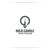 lampadina candela logo design vettore, luce, fuoco, splendore vettore