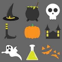 set spaventoso di halloween vettore