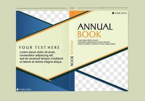 design della copertina del libro annuale in stile geometrico. sfondo moderno e alla moda vettore