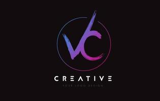 design creativo colorato logo lettera pennello vc. concetto di logo artistico lettere scritte a mano. vettore