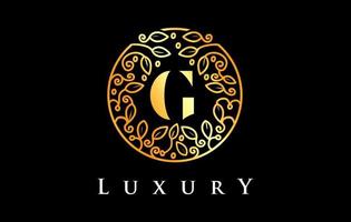 logo dorato della lettera g luxury.beauty cosmetici logo vettore