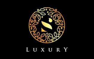 logo dorato della lettera s luxury.beauty cosmetici logo vettore