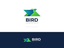 logo di uccello e montagna con stile origami. uccello astratto con logo o icona di montagna. illustrazione vettoriale