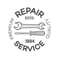 logo del servizio di riparazione automatica isolato su sfondo vettore