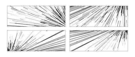 linee di velocità del fumetto colore nero vettore