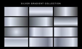 collezione gradiente argento. illustrazione vettoriale dell'icona di texture di sfondo argento. tratto modificabile. eps 10.