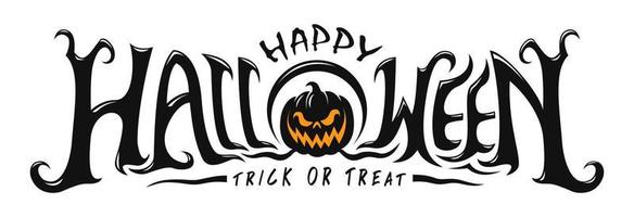 banner di testo felice halloween vettore